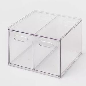 Clear PETG Plastic 2-Drawer Storage Bin - NWOT